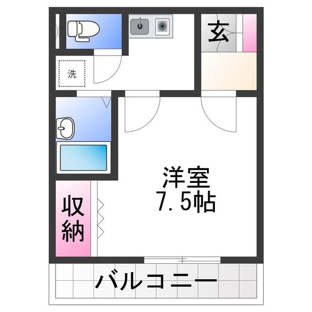 メゾン紀三井寺I(1K/3階)の間取り写真