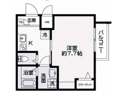 明石エヌエムスワサントユイット(1K/3階)の間取り写真