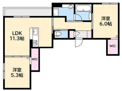 スリール・コート(2LDK/3階)の間取り写真