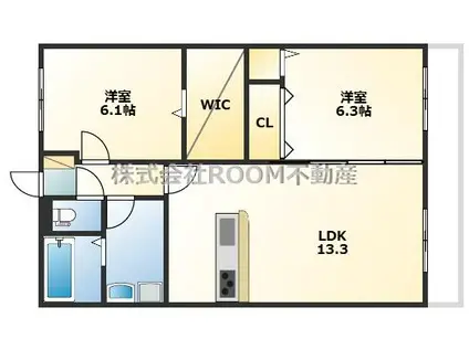 チェリーブロッサム久保原(2LDK/2階)の間取り写真
