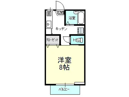 ルンビニ苑(1K/1階)の間取り写真