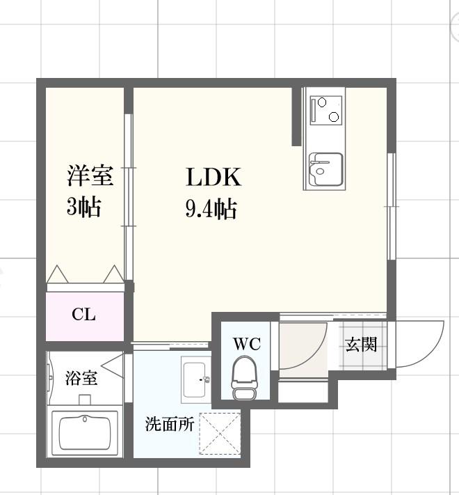 ボヌール妻鹿駅前(1LDK/1階)の間取り写真