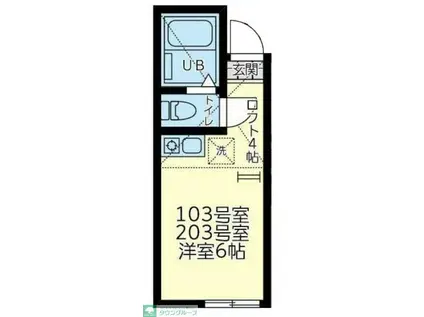 ユナイト追浜モンペリエ(ワンルーム/1階)の間取り写真