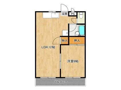 シャリーラビットハウスA(1LDK/1階)の間取り写真