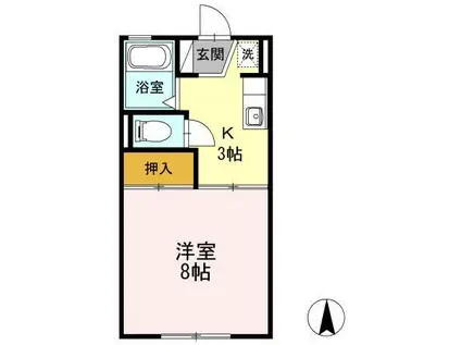 セジュール952(1K/2階)の間取り写真