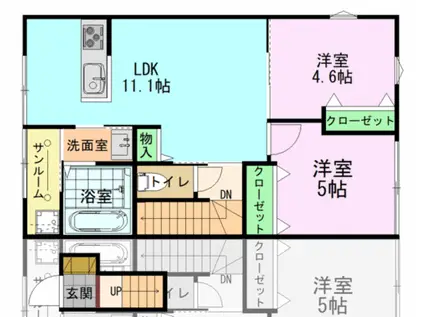 SEIZE B(2LDK/1階)の間取り写真