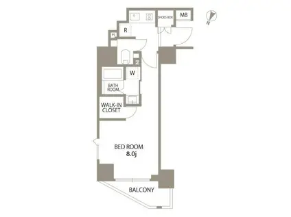 エスティメゾン赤羽II(1K/10階)の間取り写真