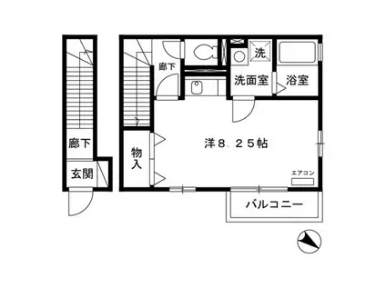 フォーレストI(ワンルーム/2階)の間取り写真