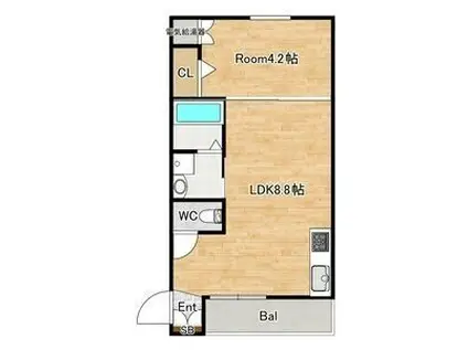 F MAISON RUELLE(1LDK/3階)の間取り写真