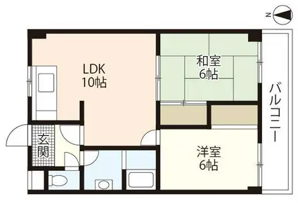 WELFARE FUJIOKA(2LDK/2階)の間取り写真