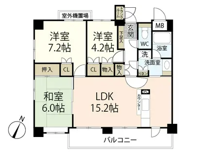 メゾンY古江(3LDK/5階)の間取り写真