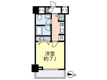 スカイコートパレス大島(1K/3階)の間取り写真