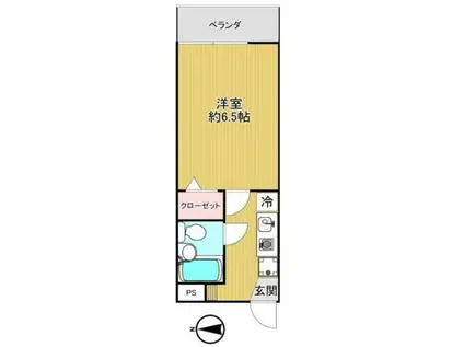 グランメール松下(1K/2階)の間取り写真