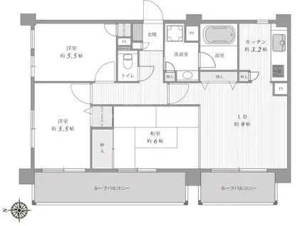 ライオンズシティ中野(3LDK/7階)の間取り写真