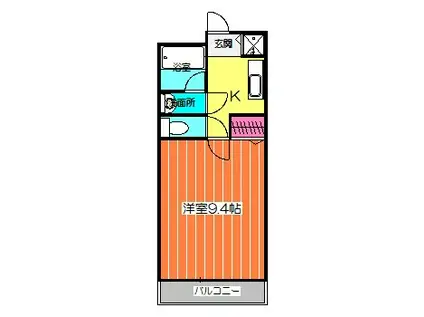 ワンズ ワン(1K/2階)の間取り写真