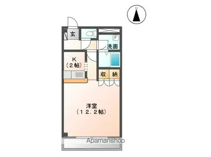 ルミナスハイム弐番館(1K/1階)の間取り写真