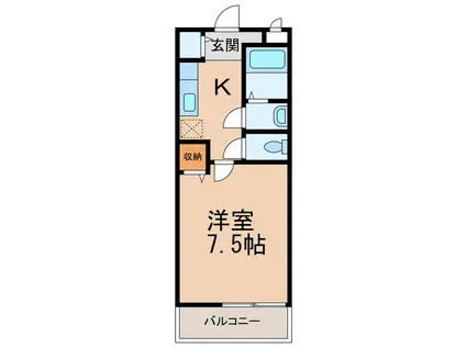 フジパレス福島(1K/2階)の間取り写真