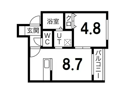 フェリオ真駒内(1LDK/3階)の間取り写真