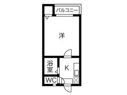 オークヴィラ本陣(1K/1階)の間取り写真