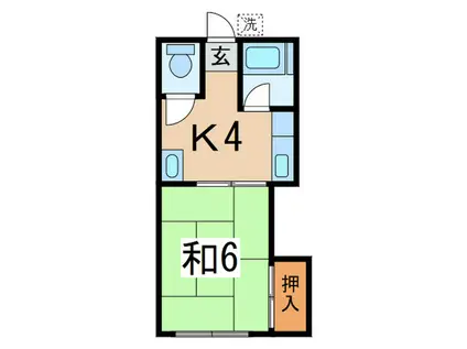 ナグモハウス(1K/2階)の間取り写真