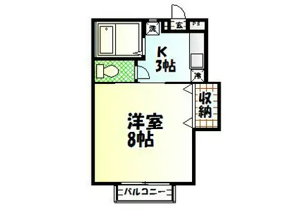 楓ハイム(1K/1階)の間取り写真