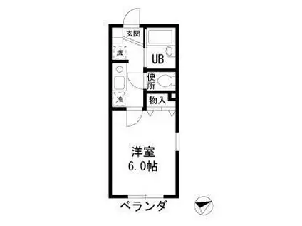 テスタ東小松川(1K/2階)の間取り写真