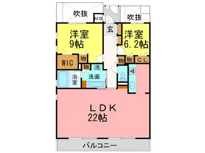 ITコート苦楽園(2LDK/2階)の間取り写真