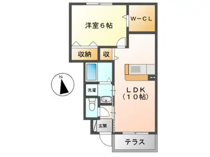 サンガーデン上川 A棟(1LDK/1階)の間取り写真