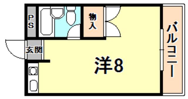 パイントリー南郷(ワンルーム/2階)の間取り写真