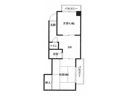 ミナトハイツ(2DK/3階)の間取り写真