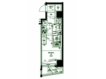 アクサス西五反田(1K/4階)の間取り写真