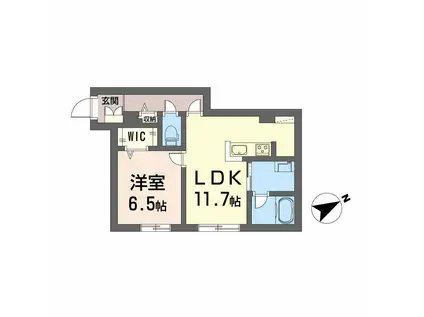 カーサ・アチェロ(1LDK/1階)の間取り写真