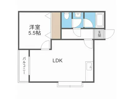パレスイースト(1LDK/2階)の間取り写真