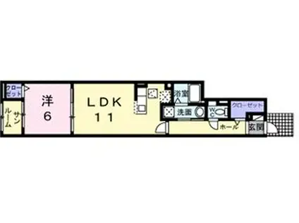 エルスタークライスIII(1LDK/1階)の間取り写真
