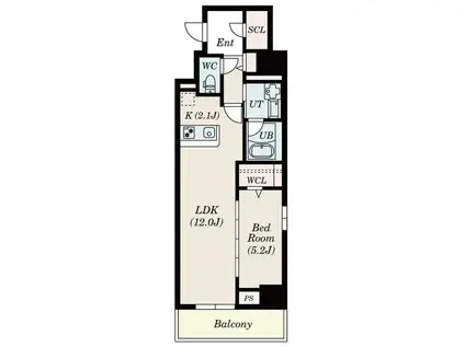 ロイジェント日吉II(1LDK/4階)の間取り写真
