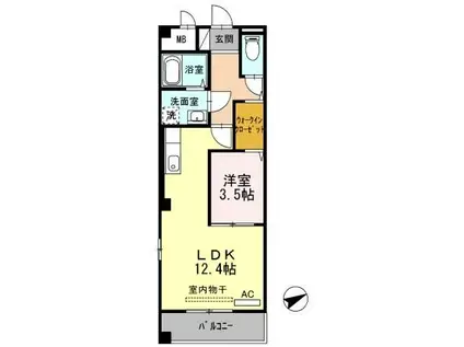 クロスローズ(1LDK/3階)の間取り写真