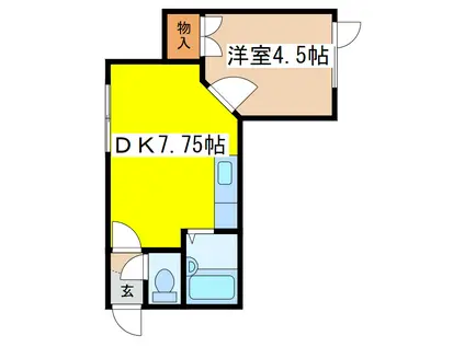 M.I.C.N HOUSE(1DK/2階)の間取り写真