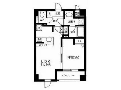 メゾンドソレイユ(1LDK/4階)の間取り写真