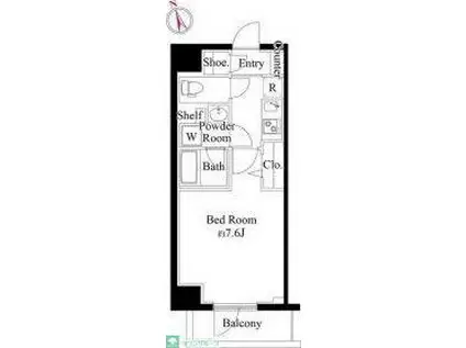 グランパセオ浅草橋II(1K/8階)の間取り写真