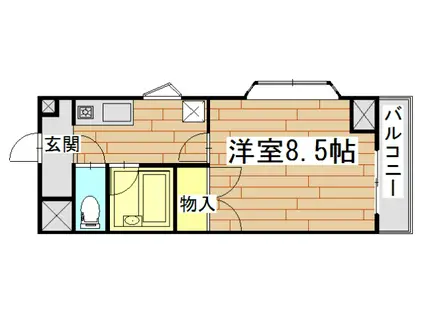 クリスタルハイツみねぎし(1K/4階)の間取り写真