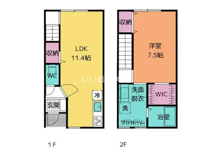 JESUS SQUARE 常盤台 C棟(1LDK/1階)の間取り写真