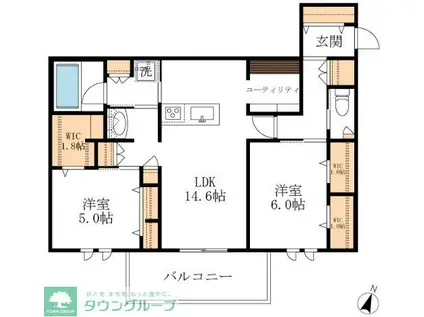 ＪＲ東海道本線 清洲駅 徒歩5分 2階建 新築(2LDK/2階)の間取り写真