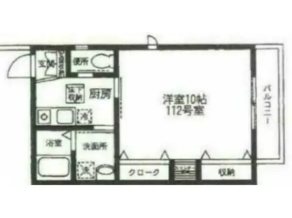 テナック府中(1K/1階)の間取り写真