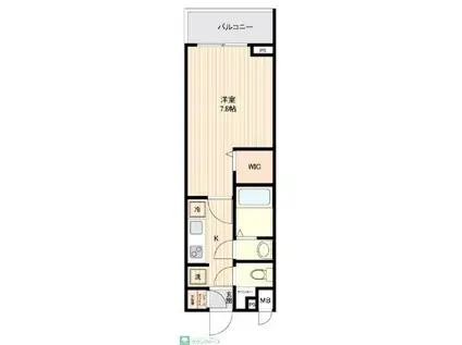 ウィルテラス用賀(1K/3階)の間取り写真