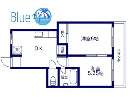 グリーンヒル藤沢(2DK/2階)の間取り写真
