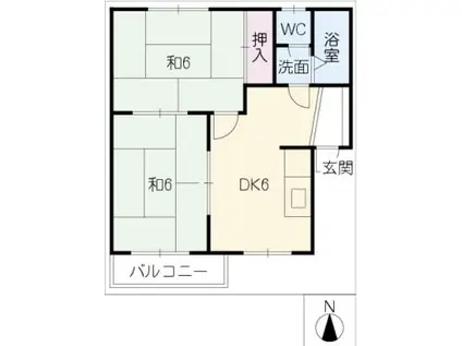 サニーライフアイ(2DK/1階)の間取り写真