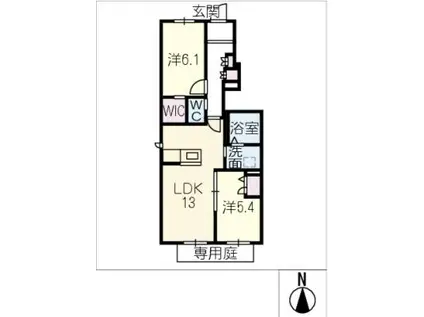 MAISON BLANCHEA(2LDK/1階)の間取り写真