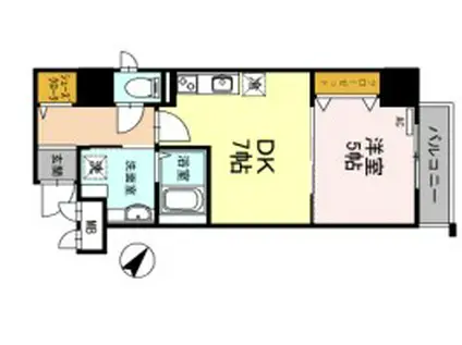 フォレ・リビエール磯辺通(1DK/9階)の間取り写真