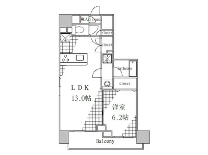 260119 モンレーヴ錦糸町(1LDK/7階)の間取り写真