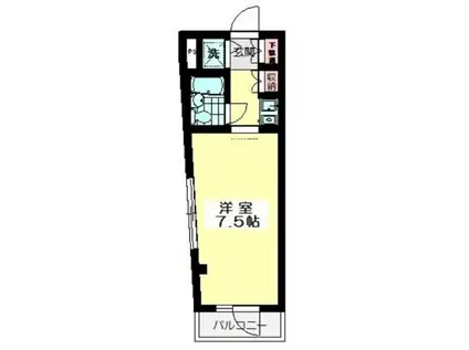 ウエストハイム(1K/2階)の間取り写真